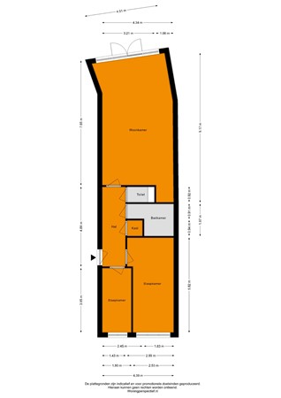 Floorplan - Dorpsstraat 114A, 4711 EL St. Willebrord